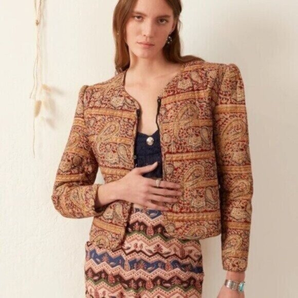 NWOT Alix of Bohemia Camille Pasha Paisley Reverso Quilted Jacket Size M - Picture 2 of 13